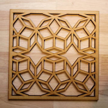 Geometric Star Decorative Screen Radiator Cabinet square MDF Panel 2ftx2ft 014