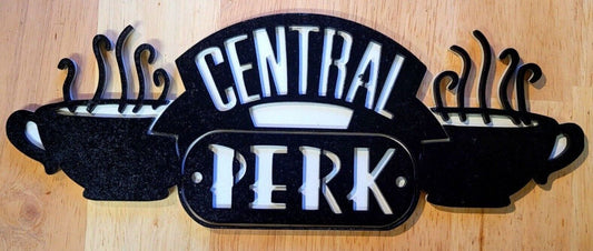 Large 3D Friends Central Perk Coffee Sign Wall art Door Hanging Plaque Painted