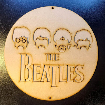 Large Wooden 3D The Beatles 6mm Sign Wall Door Hanging Plaque Ready to Paint