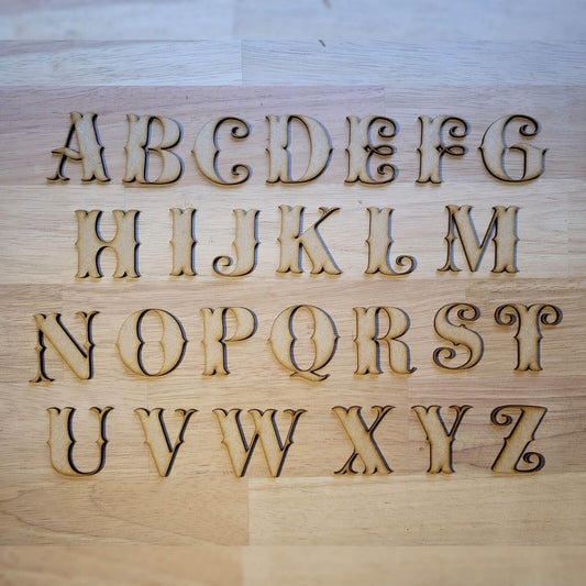 Wooden Letters Large MDF Cowboy Carnival Curly Font 10-60cm 6mm Thick Sign Craft