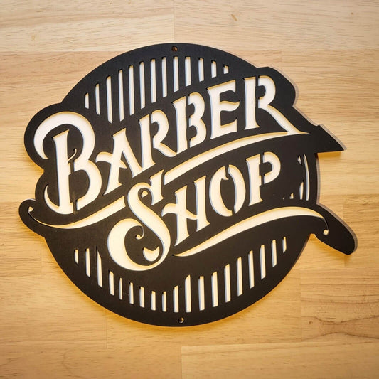 Large wooden 3D Barber Shop Striped Sign Wall art Door Hanging Plaque Painted