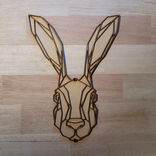 Large 3D Wooden Geometric Irish Hare Sign Wall Art Door Hanging Decor Plaque 6mm