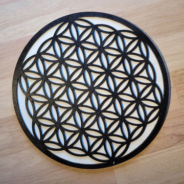 Large Wooden 3D Geometry Flower Of Life Wall Art Door Hanging Plaque Painted