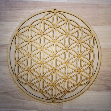 Large Wooden 3D Geometry Flower Of Life Wall Door Hanging Plaque Ready to Paint