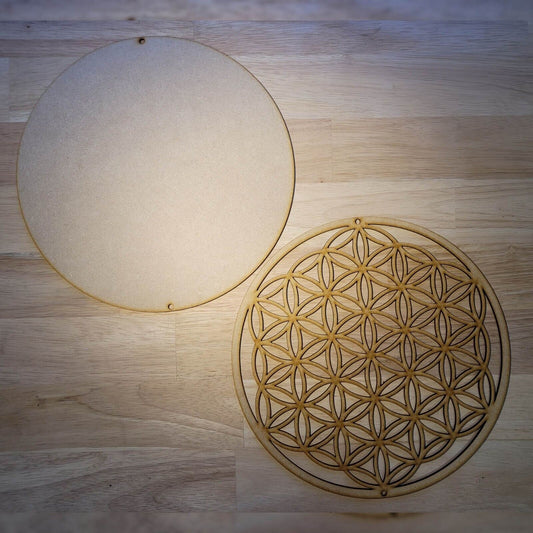 Large Wooden 3D Geometry Flower Of Life Wall Door Hanging Plaque Ready to Paint