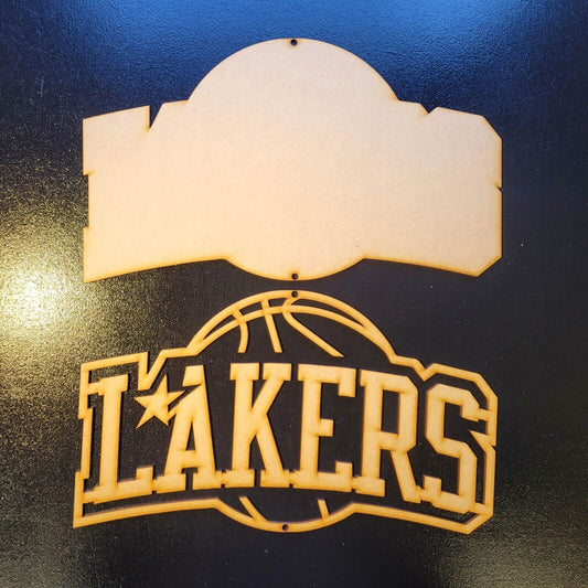 Large Lakers 3D Wall Art Basketball LA Team Sign Wall Art Door Hanging Plaque