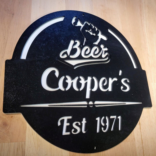 Large Personalised Beer Bar 3D ANY NAME Sign Wall art Hanging Plaque Painted DIY