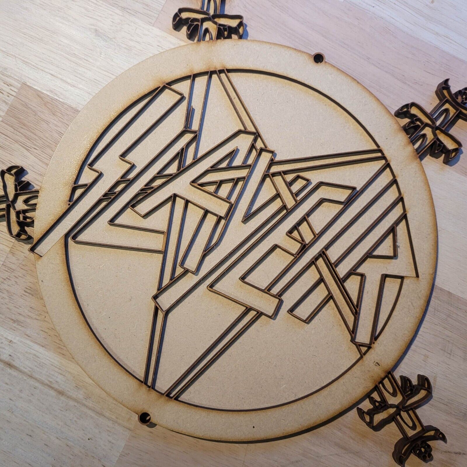 Large Wooden 3D Slayer Rock Music Sign Wall Door Hanging Plaque Ready to Paint