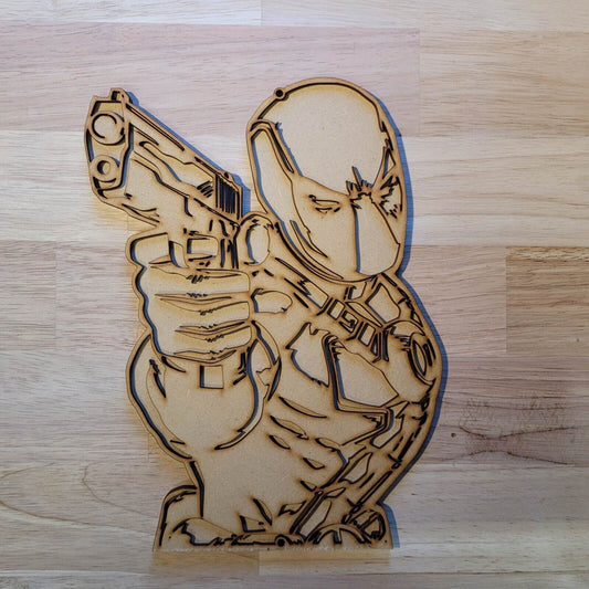 Large Wooden Deadpool Marvel Comic Sign Door Hanging Plaque 6 mm 3D Wall Art