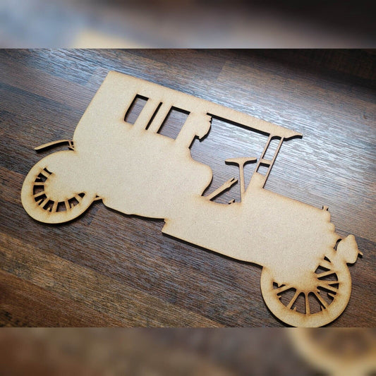 Vintage Car MDF Craft Shapes Wooden 5-60cm Decoration Blank Wedding Car design