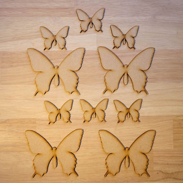 Large Wooden Butterfly Shapes MDF 5-60cm 3mm Thick Sign Craft Laser Cut Animal