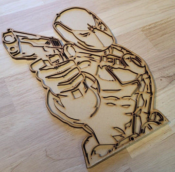 Large Wooden Deadpool Marvel Comic Sign Door Hanging Plaque 6 mm 3D Wall Art