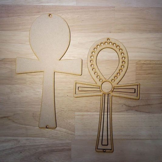 Large Wooden 3D Key of Life Ankh Symbol Sign Wall Hanging Plaque Ready to Paint