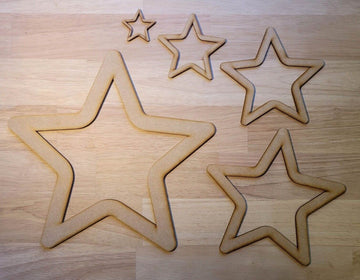 Wooden Large Stars Craft Shape 5- 60cm MDF Embellishment Cutout Decoration