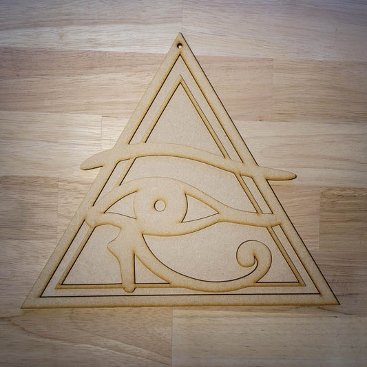 Large Wooden 3D Eye Of Horus Symbol Wall Art Hanging Plaque Ready to Paint