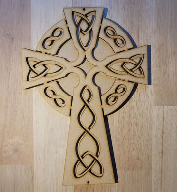 Large Wooden Celtic Cross Crucifix Sign Wall Door Hanging Plaque Ready to Paint