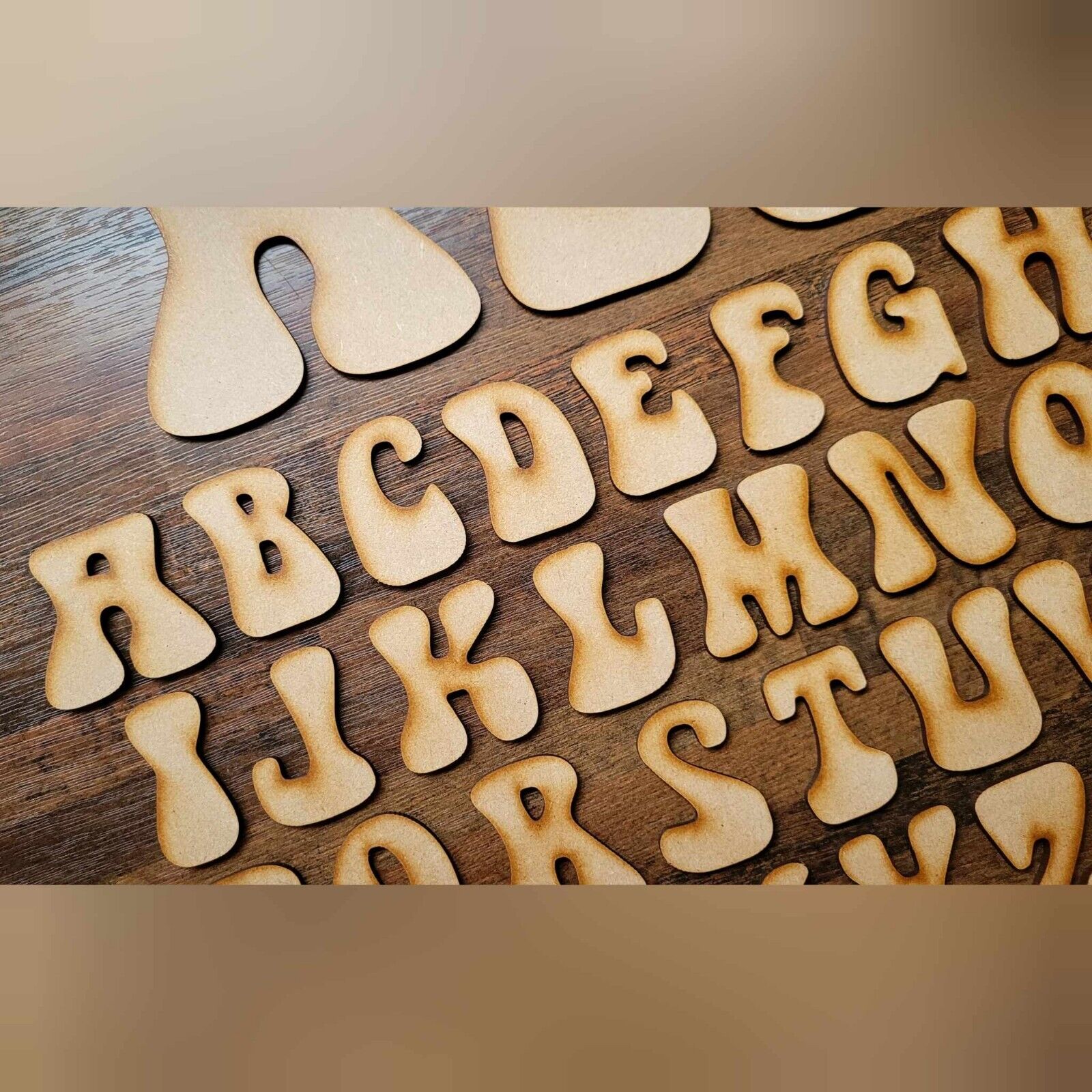 Wooden Letters Large MDF 1970's Bubble Font 5-60cm 3mm Thick Sign Retro Craft