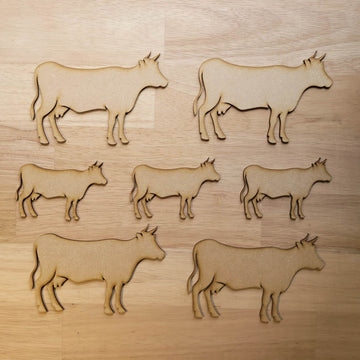 Large Wooden Farm Animal Cow Shapes MDF 10-60cm 3mm Thick Sign Craft Laser Cut