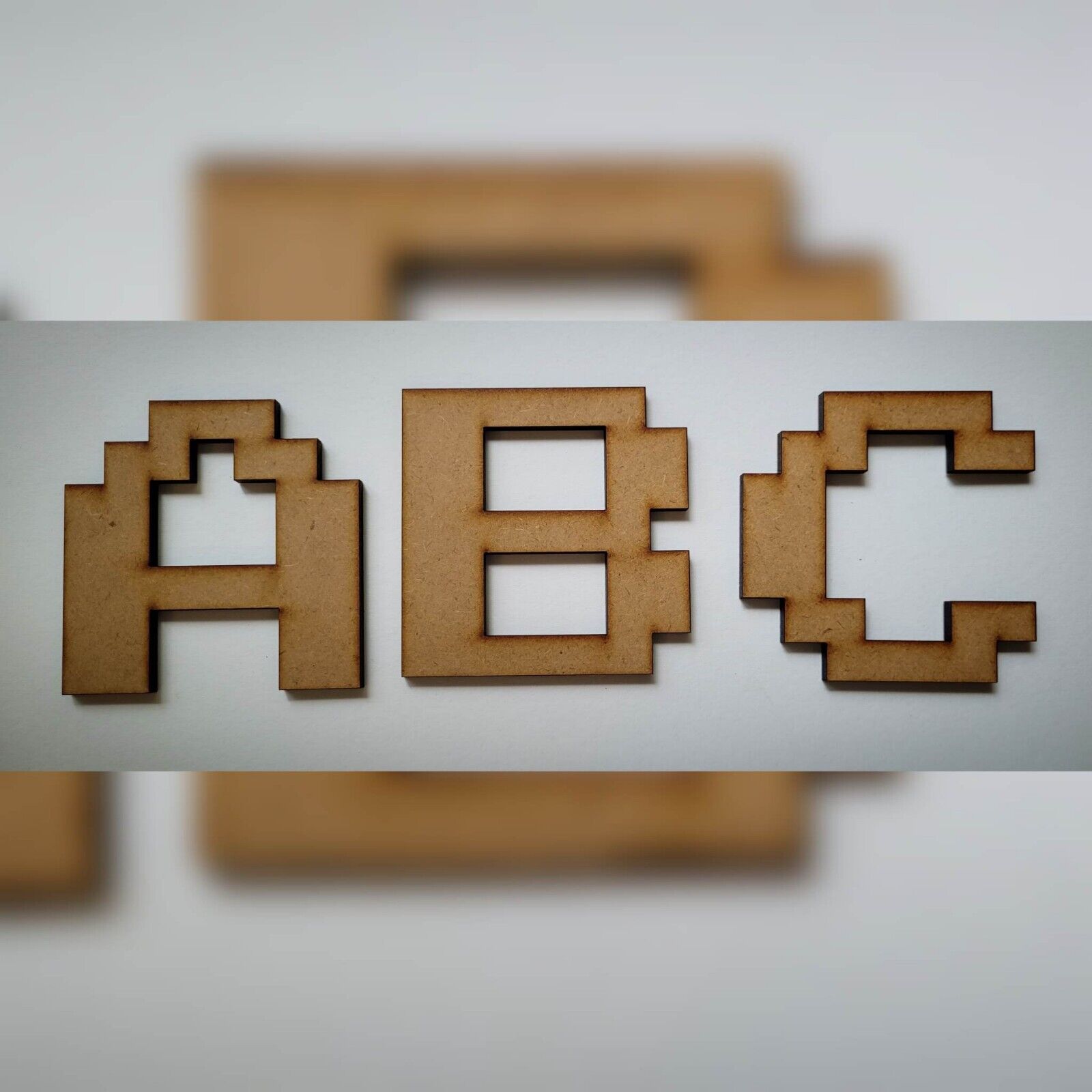 Large wooden Letters MDF Retro Pixel Arcade Font 10-60cm 6mm Thick Sign Craft
