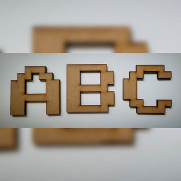 Large wooden Letters MDF Retro Pixel Arcade Font 10-60cm 6mm Thick Sign Craft