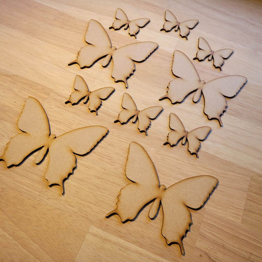 Large Wooden Butterfly Shapes MDF 5-60cm 3mm Thick Sign Craft Laser Cut Animal