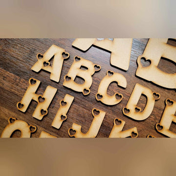 Wooden Letters Large MDF Love Heart Cute Bold Font 5-60cm 3mm Thick Sign Craft