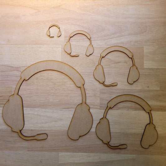 Large Gaming Headphones MDF Craft Shapes Wooden Blank Decoration Embellishment