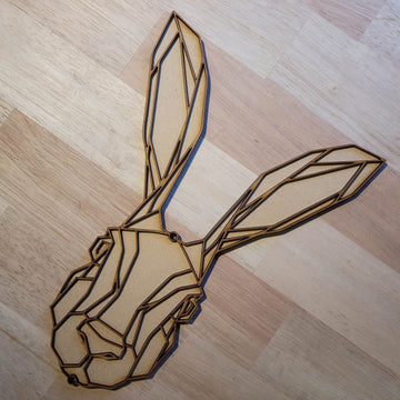 Large 3D Wooden Geometric Irish Hare Sign Wall Art Door Hanging Decor Plaque 6mm