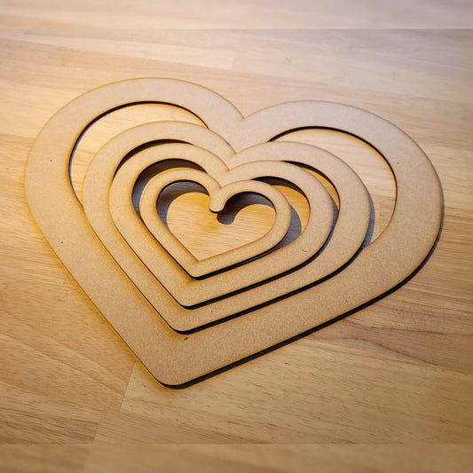 Wooden Large Love Hearts Craft Shape 5-60cm MDF Embellishment Cutout Decoration