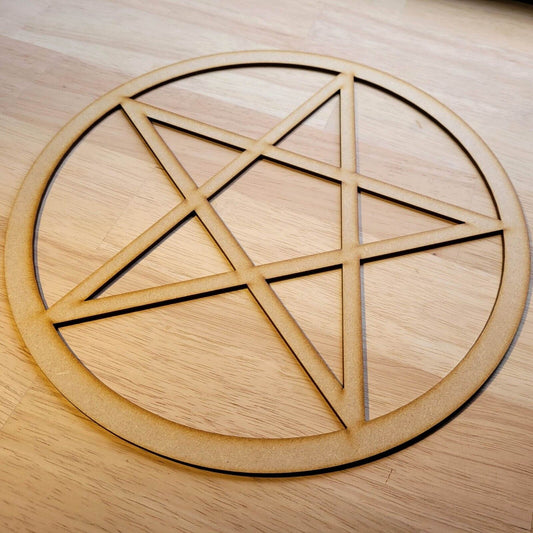 Wooden MDF Wiccan Pentagram Pentacle Symbols Large Shapes Craft 5-60cm Signs