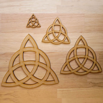 Large Wooden MDF Triquetra Symbol Shape 5-60cm Celtic wicca Trinity Knot Craft