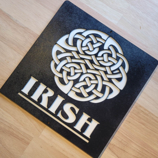 Large Wood 3D Sign Irish Celtic Knot Wall art Hanging Door Plaque Painted Sign