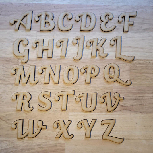 Large wooden Letters MDF Bold Flourish Chic Font 10-60cm 6mm Thick Sign Craft