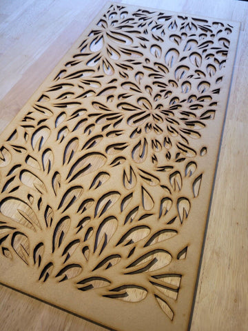 Leaf Splash Decorative Screen Radiator Cabinet Cut Panel 2FT x 4FT 3mm 6mm 0048