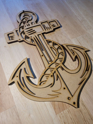 Large Wooden 3D Ships Anchor Nautical Sea Sign Wall Art Door Hanging Plaque 6mm