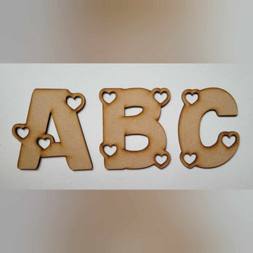 Large wooden Letters MDF Love Heart BOLD Font 10-60cm 6mm Thick Sign Craft