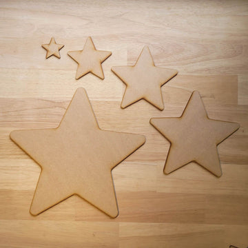 Wooden Large Blank Star Craft Shapes 5- 60cm MDF Embellishment Decoration