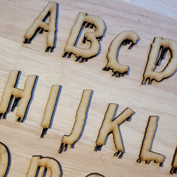 Wooden Letters Large MDF Slime Blood Monster Font 5-60cm 3mm Thick Sign Craft