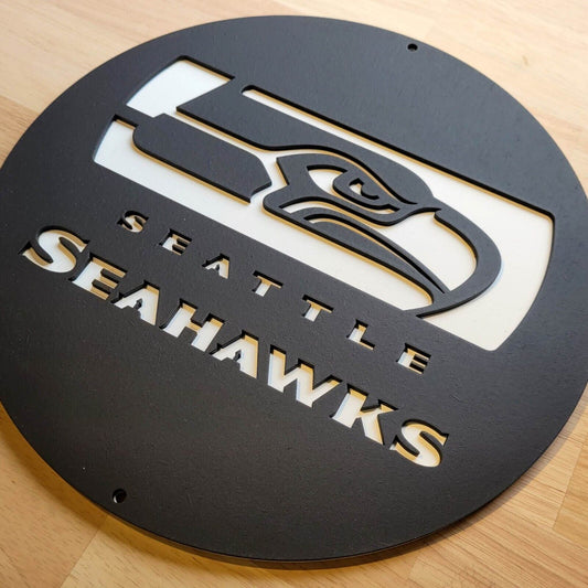 Large wooden Seattle Seahawks Sports 3D Sign Wall art Hanging Plaque Painted