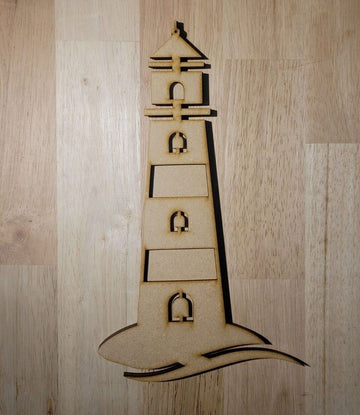 Large 3D Wooden light house beach Sign Wall Door Hanging Plaque Ready to Paint