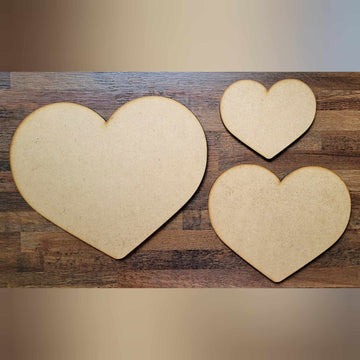 Large Wooden Blank Hearts Shapes MDF 5-60cm 6mm Thick Sign Love Craft Laser Cut