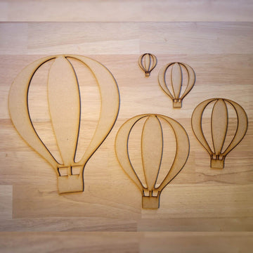 Hot Air Balloon Wooden Craft Shapes 5-60cm Nursery Decoration Embellishments MDF