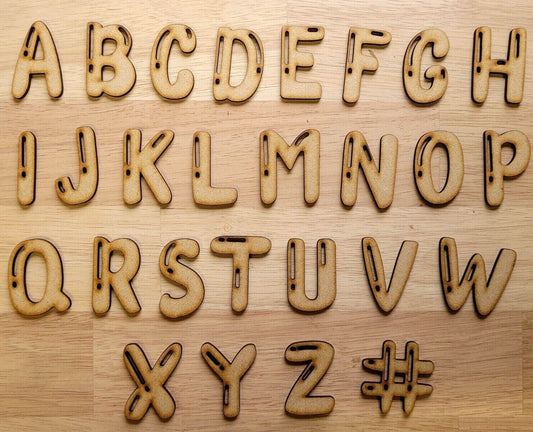 Wooden Letters Large MDF Choco Bubble Cute Font 5-60cm 3mm Thick Sign Craft