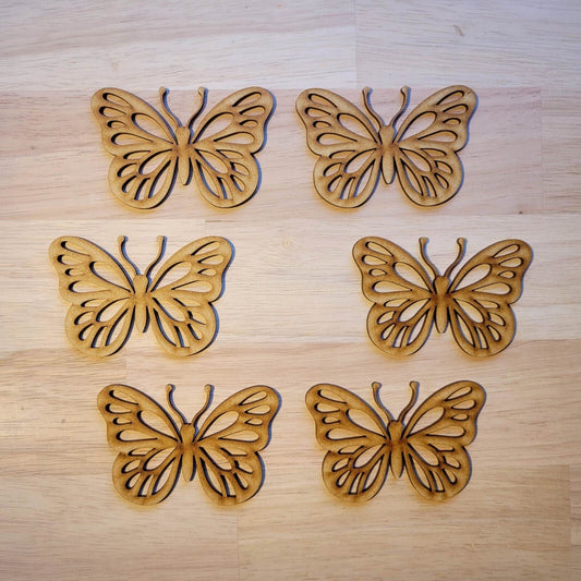 Large Wooden Floral Butterflies Shapes MDF 5-60cm 3mm Thick Sign Craft Laser Cut