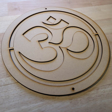 Large Wooden OM Spiritual 3D OHM Decor Sign Wall Door Hanging Yoga Plaque 6 mm