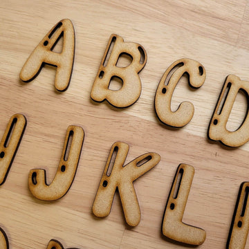 Wooden Letters Large MDF Choco Bubble Cute Font 5-60cm 3mm Thick Sign Craft