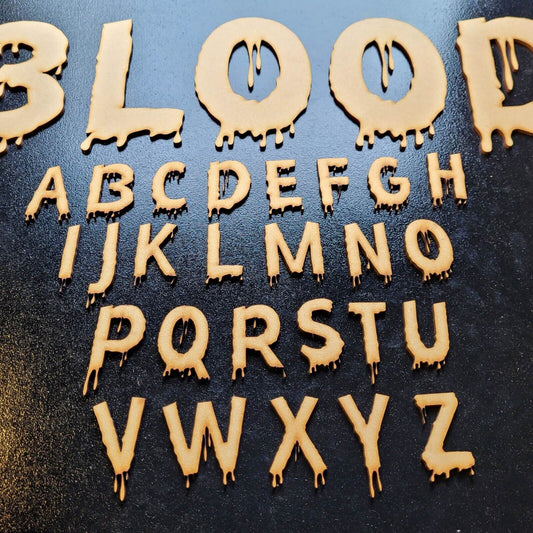 Wooden Letters Horror Slime Blood MDF 5-60cm Decoration Scrapbook Embellishments