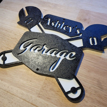 Large Personalised Garage Tools 3D ANY NAME Sign Wall art Hanging Plaque Painted