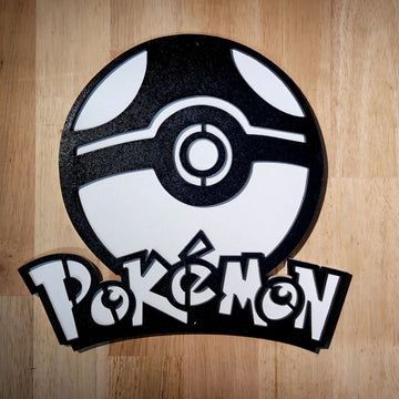 Large wooden Pokemon 3D Sign Wall art Hanging door Anime TV Sign Plaque Painted