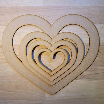 Wooden Large Love Hearts Craft Shape 5-60cm MDF Embellishment Cutout Decoration